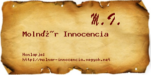 Molnár Innocencia névjegykártya